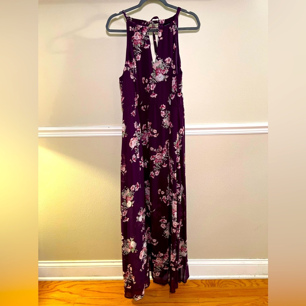 Torrid purple floral maxi dress